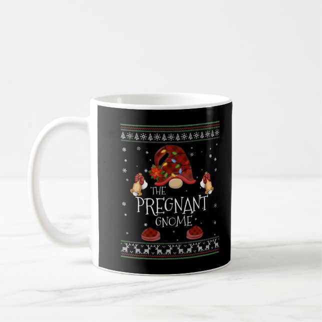 mb Pregnant Gnome Buffalo Kariert Christmas Light  Kaffeetasse (Links)