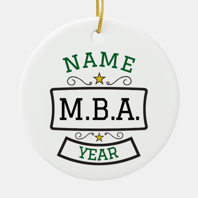 MBA-Abschluss - Personalisiertes Geschenk Keramik Ornament (Vorne)