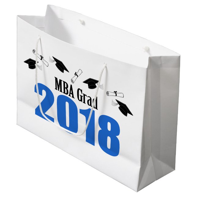 Mba-Absolvent-Abschluss-Geschenk-Tasche 2018 Große Geschenktüte (Vorderseite Schrägansicht)