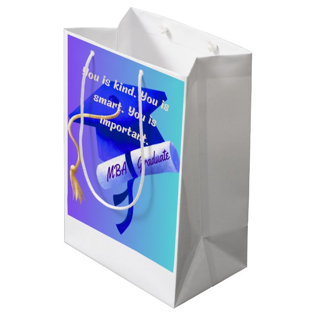 MBA-Geschenk Mittlere Geschenktüte (Rückseite Schrägansicht)