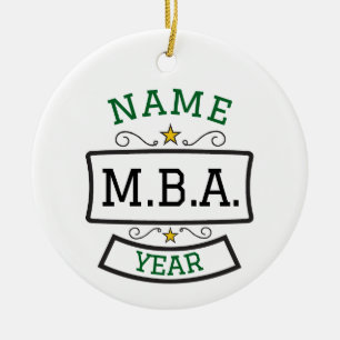 MBA-Schmuckstück-Abschluss personalisiertes Gesche Keramik Ornament