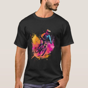 Mbr Mountainbiker Abstrakte Farbgestaltung T-Shirt