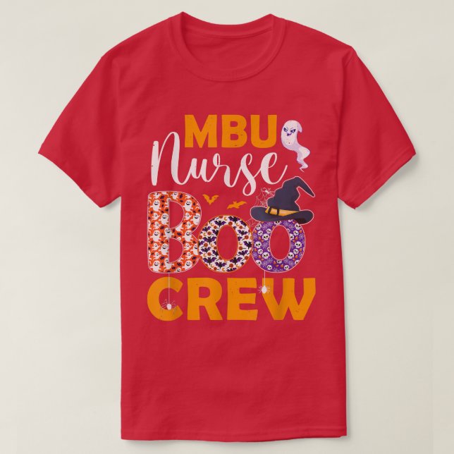 MBU Nurse Boo Crew Spooky Boo Ghost Halloween Kost T-Shirt (Design vorne)