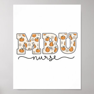 Mbu Nurse Pumpkin Fall Mother Poster