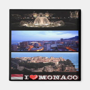 MC - Monaco - I Liebe - Collage Mosaic Magnet
