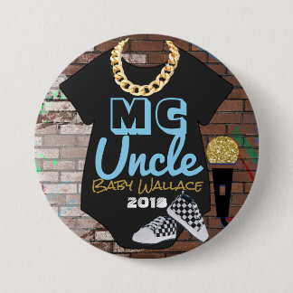 MC Uncle| Niedlich Hip Hop Boy Showknopf Button