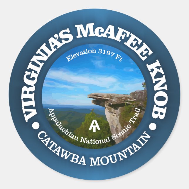 McAfee Knob Runder Aufkleber (Vorderseite)