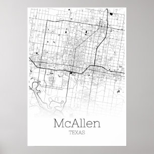 McAllen Karte - Texas - Stadt-Karten-Plakat Poster