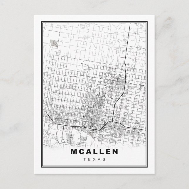 McAllen Map Postkarte (Vorderseite)