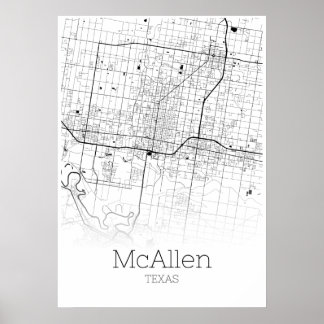 McAllen Map - Texas - City Map Poster