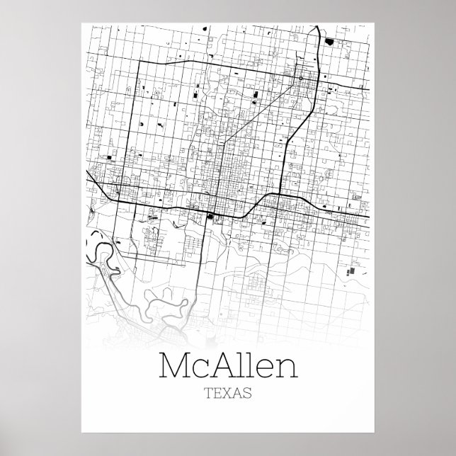 McAllen Map - Texas - City Map Poster (Vorne)