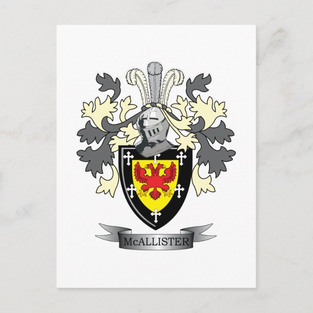 McAllister Familienwappen Coat of Arms Postkarte (Vorderseite)