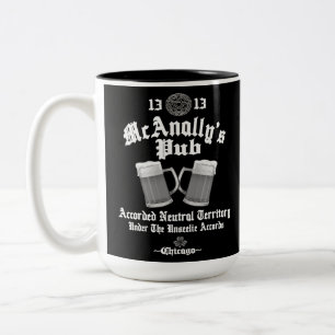 McAnally's Pub White Logo Zweifarbige Tasse