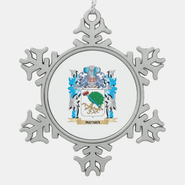 Mcara Wappen - Familienwappen Schneeflocken Zinn-Ornament (Vorderseite)