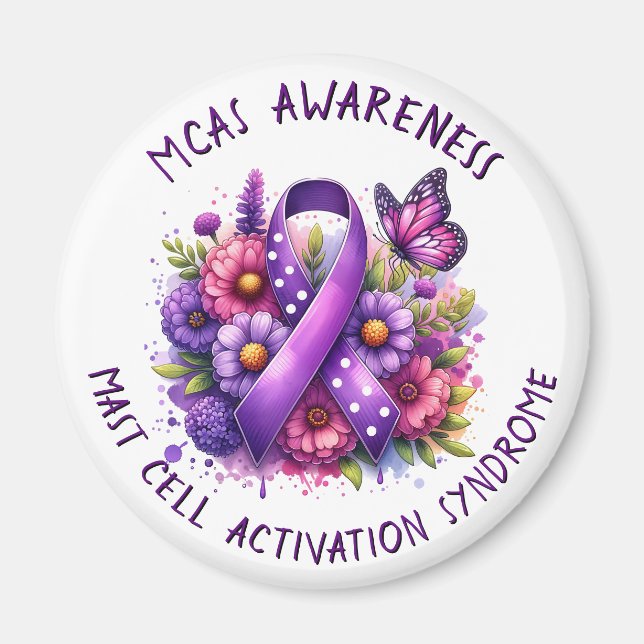 MCAS Mast Cell Activation Syndrome Awareness Magnet (Vorne)