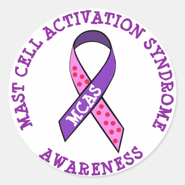 MCAS Mast Cell Activation Syndrome Awareness Runder Aufkleber (Vorderseite)