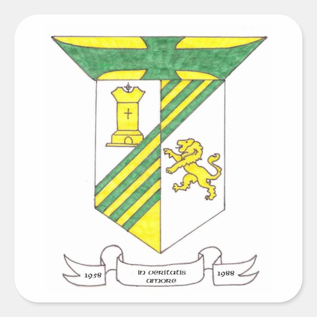 McAuley High School-Wappen Quadratischer Aufkleber (Vorderseite)