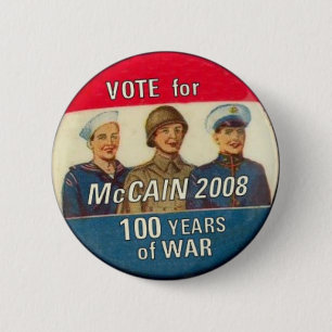 McCain 100 Jahre des Kriegs-Knopfes Button