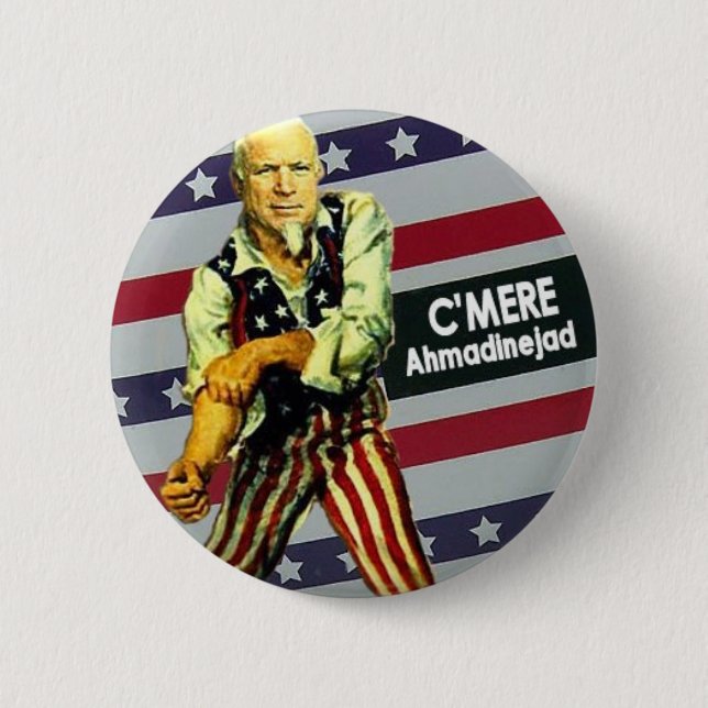 McCain/Ahmadinejad Knopf Button (Vorderseite)