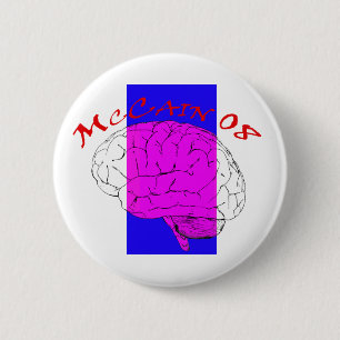 McCain auf dem Gehirn wieder Button
