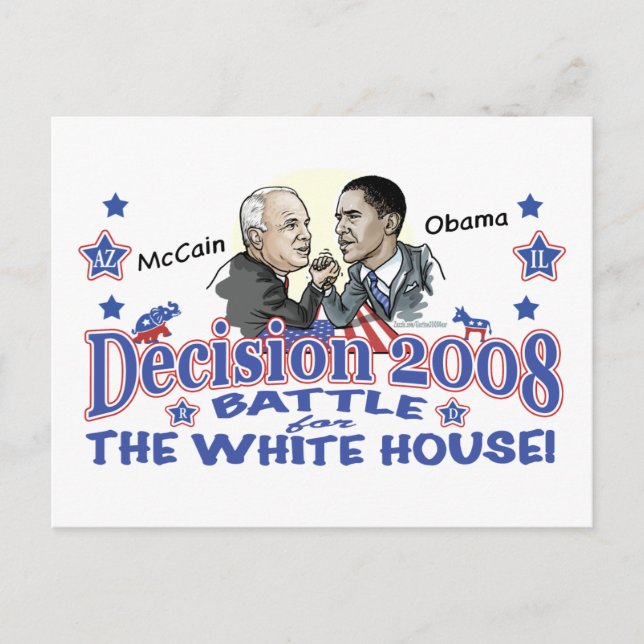 McCain gegen Obama 2008 Postkarte (Vorderseite)