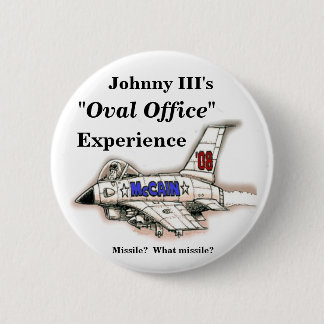 McCain Jet-Flugzeug-Cartoon, "ovales Büro", Exper… Button