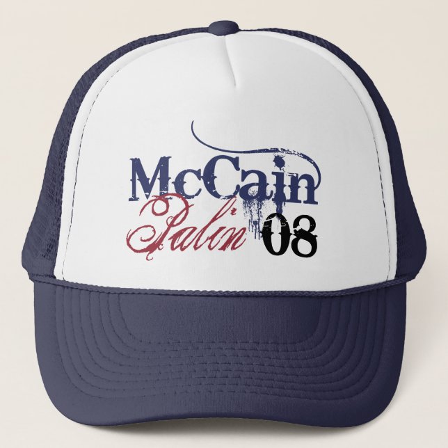 McCain Palin 08 Hut Truckerkappe (Vorderseite)