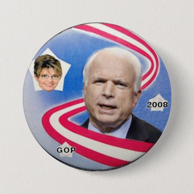McCain/Palin Band-Knopf Button (Vorderseite)