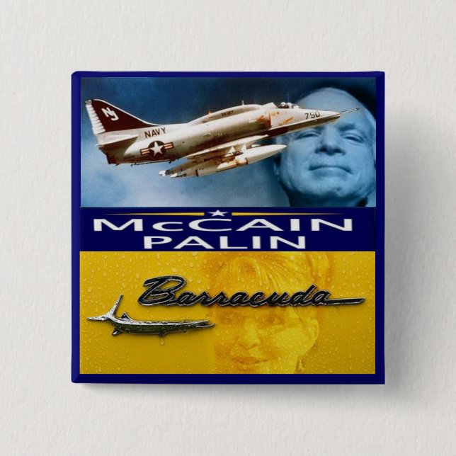 McCain/Palin quadratischer Knopf Button (Vorderseite)
