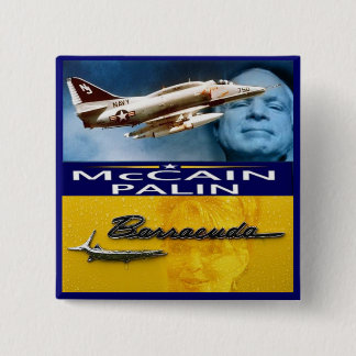 McCain/Palin quadratischer Knopf Button