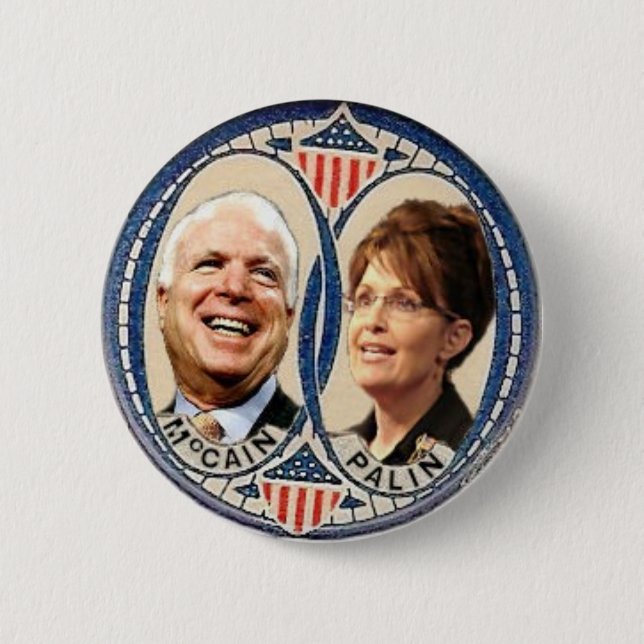 McCain/Palin Retro-Ähnlicher Knopf Button (Vorderseite)