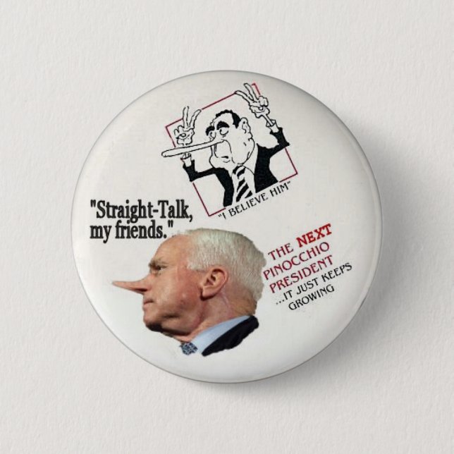 McCain Pinocchio Button (Vorderseite)