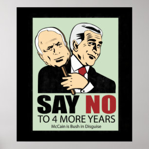 McCain und Bush. verschleiern Poster