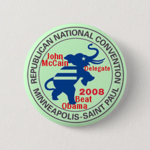 McCAIN Versammlung Anti-OBAMA-Knopf Button