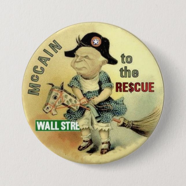 McCain Wall Street Rettungs-Knopf Button (Vorderseite)