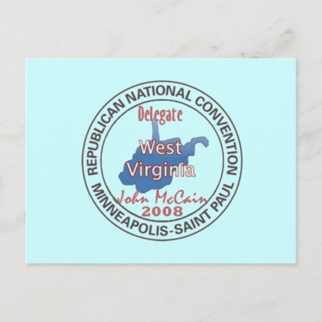 McCAIN WV RNC Postkarte (Vorderseite)
