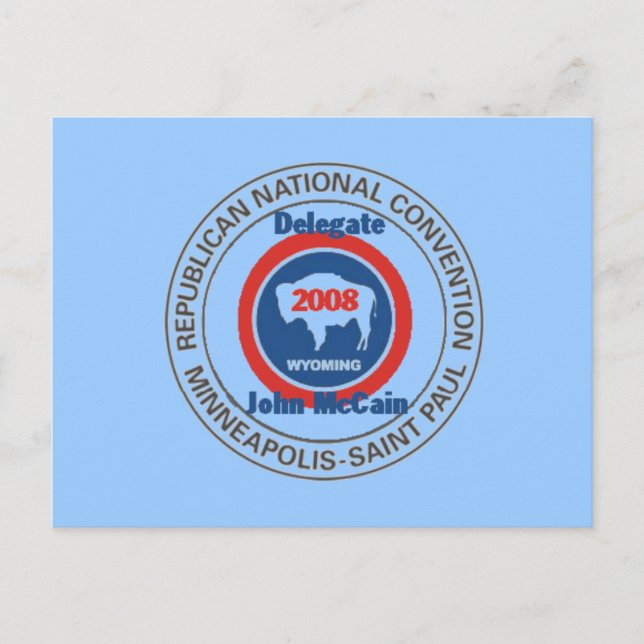 McCain WYOMING RNC Postkarte (Vorderseite)