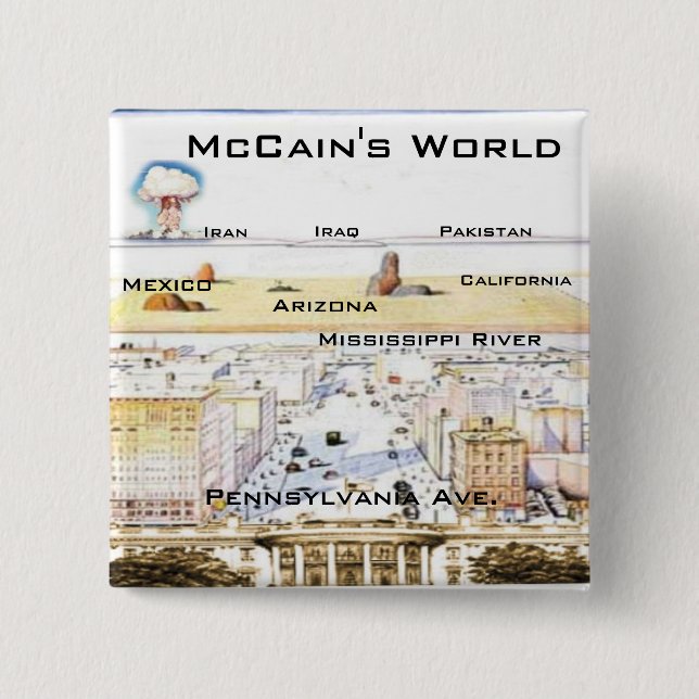 McCains Weltquadrat-Knopf Button (Vorderseite)