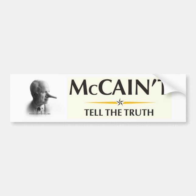 McCain't sagen die Wahrheit Autoaufkleber (Vorne)
