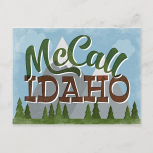 McCall Idaho Spaß Retro Schneeberge Postkarte