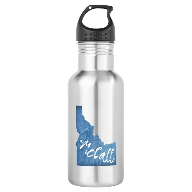 McCall Idaho Wood Grain Edelstahlflasche (Vorderseite)