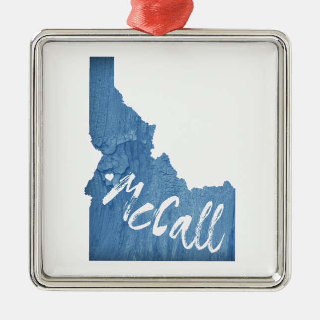 McCall Idaho Wood Grain Ornament Aus Metall (Vorne)