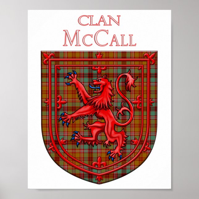 McCall Tartan Scottish Plaid Lion Rampant Poster (Vorne)