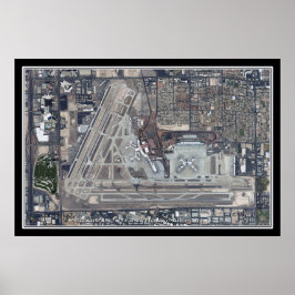 McCarran Intl Airport Las Vegas Satellitenkarte Poster