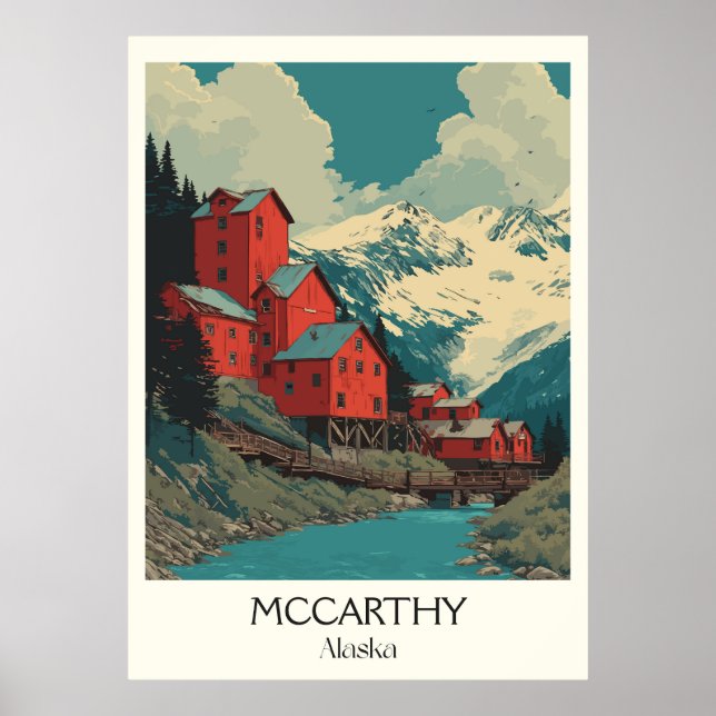 McCarthy Alaska Historische Kupferstadt Poster (Vorne)