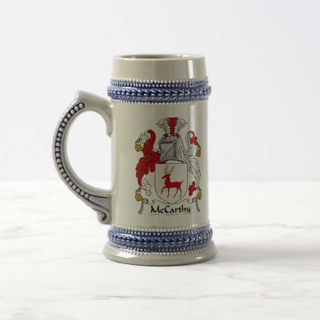 McCarthy Clan und Motto-Bier Stein Bierglas (Links)