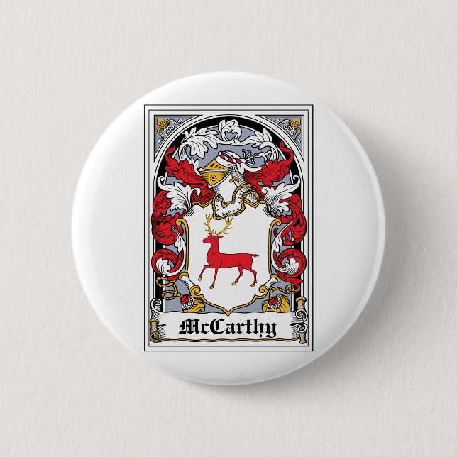 McCarthy Familienwappen Button (Vorderseite)