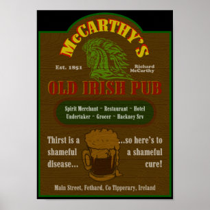 McCarthy Pub Sign Poster $ 25,00