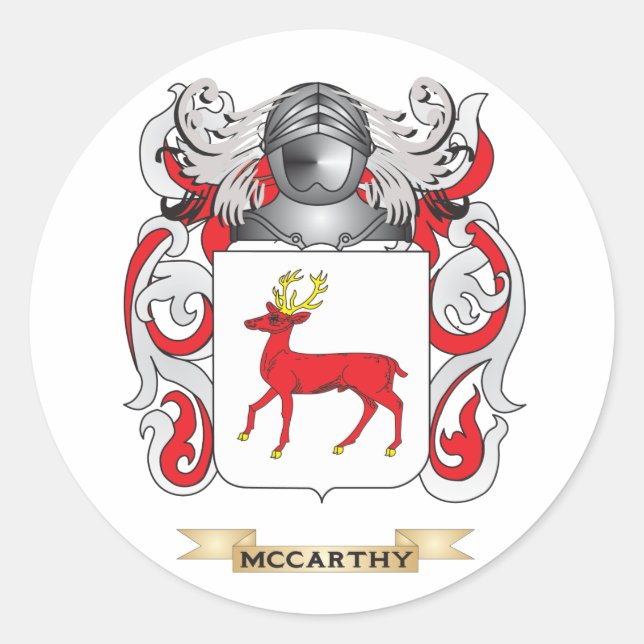 McCarthy-Wappen (Familienwappen) Runder Aufkleber (Vorderseite)