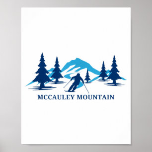 Mccauley Berg New York Skigebiet Skifahren Skifahr Poster